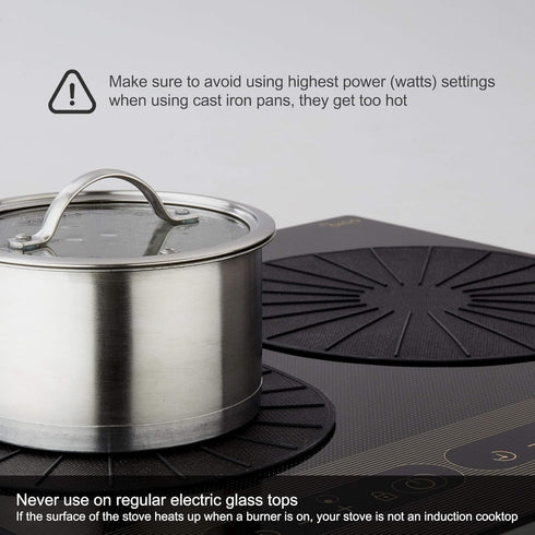 Lazy K Induction Cooktop Mat - Silicone Fiberglass Scratch Protector - for Magnetic Stove - Non Slip Pads to Prevent Pots from Sliding During Cook...
