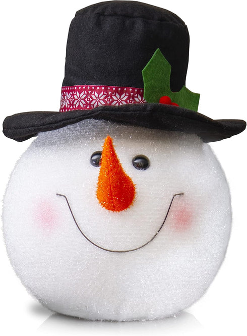 Ornativity Snowman Head Tree Topper - Xmas Holiday Decor Tree Top Winter Snow Man Topper Ornament Decoration for Christmas Tree Toppers 10"...