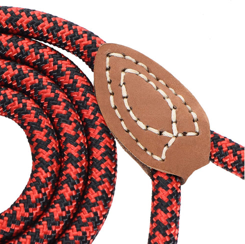 Mile High Life | Mountain Climbing Dog Rope Leash with Heavy Duty Metal Sturdy Clasp | Genuine Leather Tailored Connection with Strong Stitches (R...