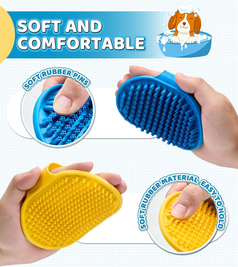 Dog Bath Brush Pet Massage Shampoo Brush Dog Scrubber for Dog Washing Brush Scrubber Pet Bath Massage Brush with Soft Silicone Bristles for Dog Ca...