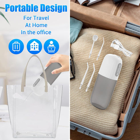 Water Flosser, 4 Modes Water Flosser for Teeth, Portable USB-C Rechargeable Oral Irrigator, 4 Replaceable Nozzles Water Dental Picks, IPX7 Waterpr...