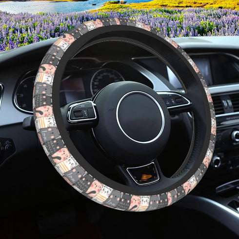 Cat Steering Wheel Cover Auto Steering Wheel Protector 15 inch Fit Auto SUV Vans Trucks...