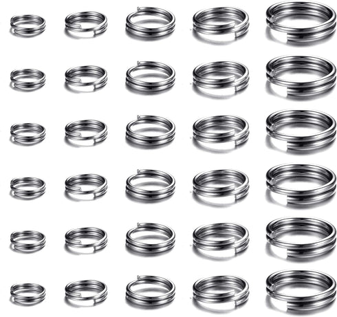 500pcs 304 Stainless Steel Split Rings, 5/6/7/8/10mm Double Loop Jump Ring Key Ring for Jewelry Making...