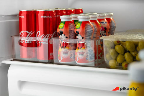 15-Inch Refrigerator Organizer Bin with Handles - Clear Plastic Storage for Fridge, Pantry, or Countertop - Dishwasher Safe - Made in the USA...