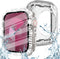 Surace 2 in 1 Waterproof Bling Case Compatible for Apple Watch Series 9 8 7 45mm, Over 100 Crystal Diamonds with Screen Protector, Front & Back Fu...