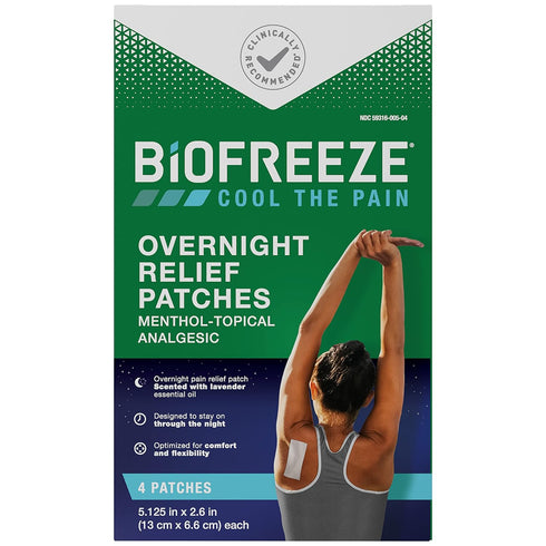 Biofreeze Overnight Pain Relief Patches, Arthritis Pain Reliever, Knee & Lower Back Pain Relief Patch, Sore Muscle Relief, Neck Pain Relief, 4 Bio...