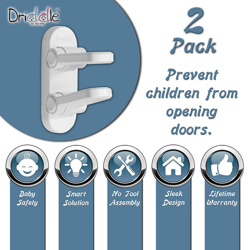 2 Pack - Door Lever Baby Safety Lock - Baby Proofing - Prevent Little Kids from Opening Doors with A Child Proof Door Handle Lock - 3M Adhesive - ...