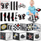 Black and White High Contrast Baby Book for Newborn with Baby Flashcards, Infant Tummy Time Soft Cloth Book Crib Toys, Washable Non-Toxic Early Ed...