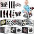 Black and White High Contrast Baby Book for Newborn with Baby Flashcards, Infant Tummy Time Soft Cloth Book Crib Toys, Washable Non-Toxic Early Ed...