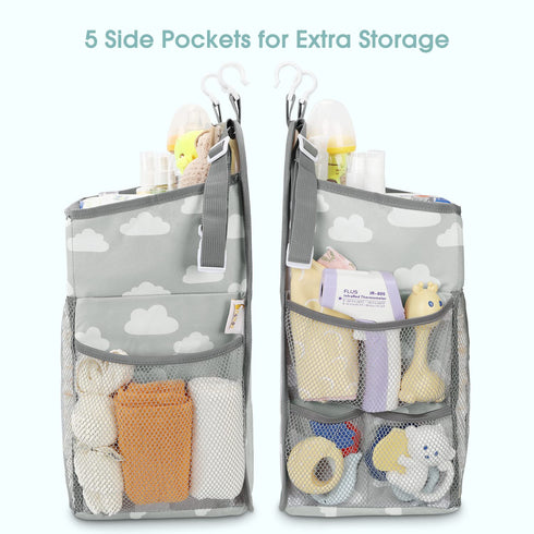 Maliton Hanging Diaper Caddy Organizer - Diaper Stacker for Changing Table, Crib, Playard or Wall & Nursery Organization Baby Shower Gifts for New...