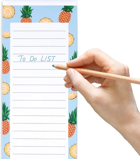 8 Magnetic Notepads – Notepads for Grocery List, Shopping List, To-Do List, Reminders -Strong Magnetic Back- Memo Notepad with Realistic Fruit Des...