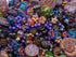 2.1oz (60 g) Mix of Unique Czech Bohemia Glass Pressed Beads, Crazy Purple Green Copper, Table Cut, Matte and Glossy, Faceted Fire Polish, Hand Ma...