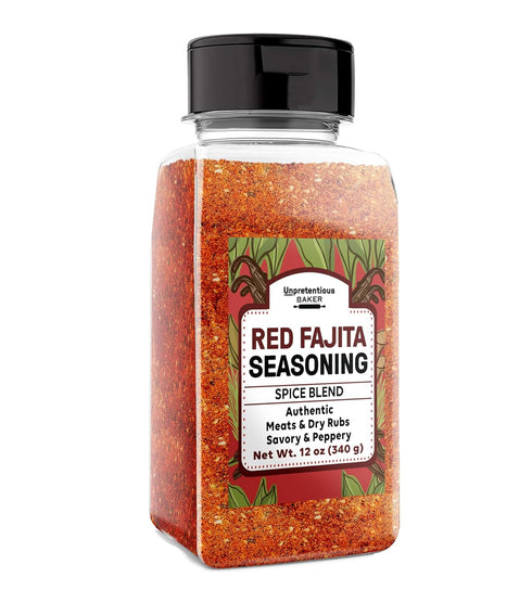 Unpretentious Red Fajita Seasoning, 12 oz, Spice Blend, Peppery & Savory, Fajitas & Tacos...