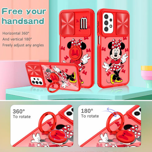Joyleop (2in1 for Galaxy A23 5G Phone Case Cartoon Cute for Girls Women Teen Kids Girly Phone Covers Fun Unique PatternDesign with Slide Camera Co...
