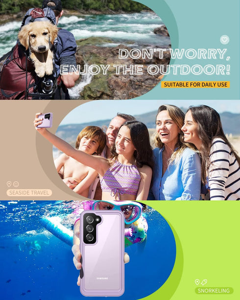 Lanhiem for Samsung Galaxy S23 Case, IP68 Waterproof Dustproof Shockproof Case with Built-in Screen Protector, Heavy Duty Full Body Protective Cov...