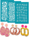 Benvo Pack of 3 Silk Screen Stencils Reusable for Polymer Clay Jewelry Earrings Print Stencils Easy Decoration Flowers Silkscreen Stencil (5.4 x 4...