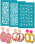 Benvo Pack of 3 Silk Screen Stencils Reusable for Polymer Clay Jewelry Earrings Print Stencils Easy Decoration Flowers Silkscreen Stencil (5.4 x 4...