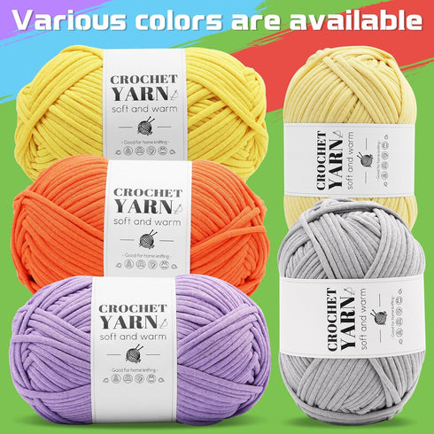300g Easy Yarn for Crocheting, Chunky Thick Cotton Yarn Cotton-Nylon Blend Yarn Easy to See Stitches with Crocehting Accessories for Crocheting Be...