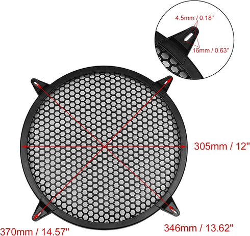 X AUTOHAUX 2pcs Grill Cover 12 Inch Mesh Protector Car Speaker Cover Woofer Subwoofer Grill...