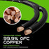 GearIT 12AWG Premium Heavy Duty Braided Speaker Wire (3 Feet) with Dual Gold Plated Banana Plug Tips - Oxygen-free Copper (OFC) Construction, Blac...
