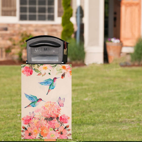 1PCS Hummingbird Spring Garden Flag Flower Garden Spring Yard Outdoor Flag Double Sided Small Burlap Bird Flag for Outside Holiday Decor(12.5 x 18...