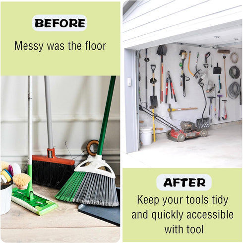 ULIBERMAGNET Magnetic Mop Broom Holder,Heavy Duty Movable Magnetic Broom Holder Rack,Anti-slip Wall Mounted Utility Storage Mop Shovel Hanger for ...