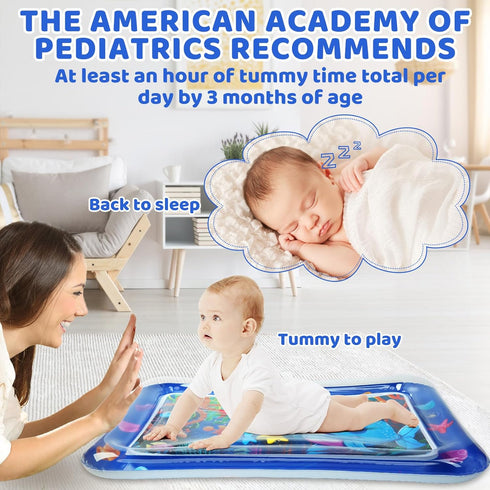 Inflatable Tummy Time Mat - Baby Water Mat, Baby Toys for 3 to 24 Months, Premium Baby Play Mat Tummy Time Toys, Promote Development Infant Toys B...