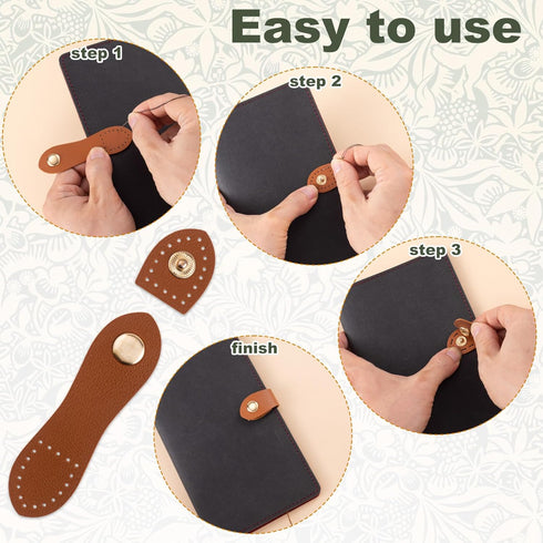 Joez Wonderful 4 Sets Leather Snap Buckles Snap Button Closure, Sew On Leather Purse Closure Fasteners for Leather Purse Wallet Bags Cell Phone Ca...