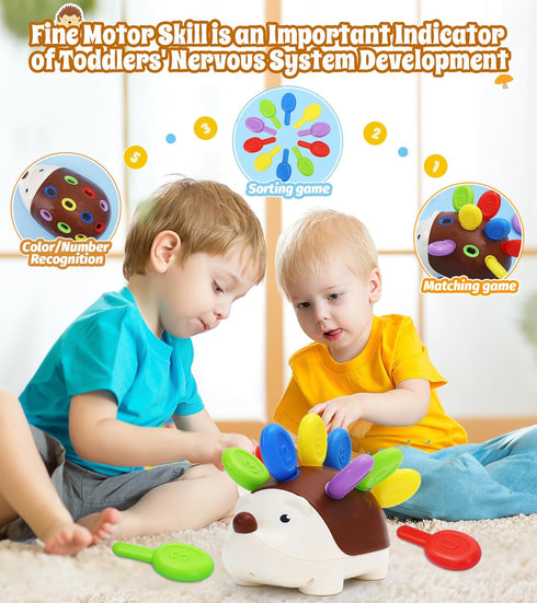 Toddler Montessori Fine Motor Toys Sensory Hedgehog Toys Baby Preschooler Educational Sensory Motor Skills Travel Toys for Age 1 2 3 4 one two Yea...