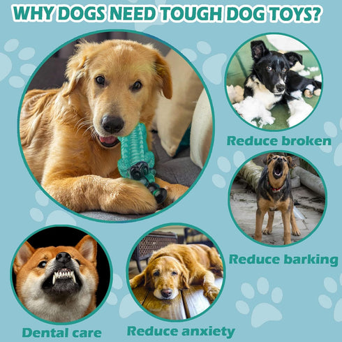 Dog Chew Toys for Aggressive Chewers, Tough Dog Toys for Large Dogs, Heavy Duty Dog Toy for Super Aggressive Dogs...