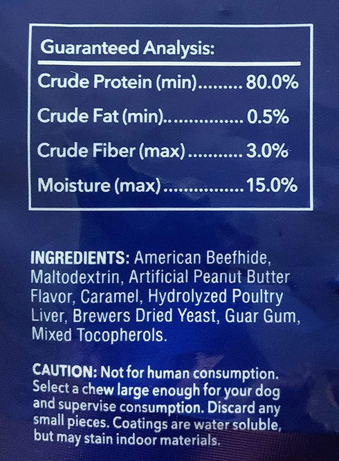 Pet Factory 100% Made in USA Beefhide 5" Chip Rolls Dog Chew Treats - Peanut Butter Flavor, 20 Count/1 Pack...