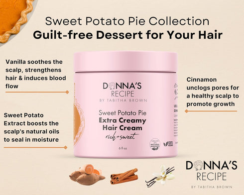 Donna's Recipe by Tabitha Brown Sweet Potato Pie Extra Creamy Hair Cream (LOC System)...