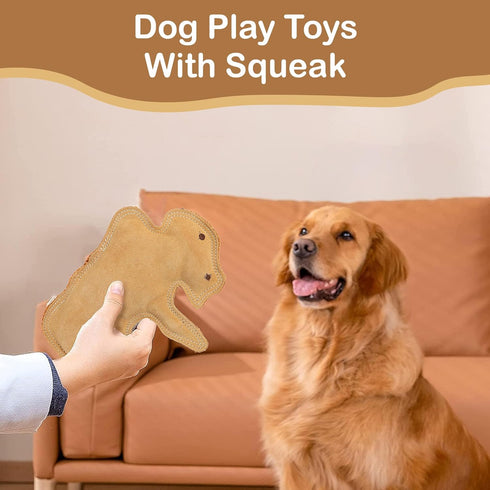 SPOT Dura-Fused Leather Buffalo - Dog Toy with Squeaker, Made With Real Leather and Jute Fabric, Interactive Toy for Aggressive Chewers, Durable S...