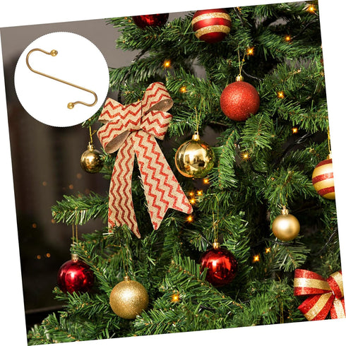40pcs Hook up Christmas Tree Hangers Xmas Hanging Hook Holiday Ornament Hanger Hooks for Ornaments Christmas Party Favor Metal Clothes Rack Iron M...