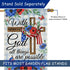 With God All Things are Possible July 4th Patriotic Decorative House Flag, American Religious Cross Anemone Flower Home Yard Garden Outdoor Decor,...