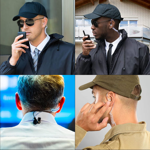 MECCANIXITY Ear Piece Headset Earpiece Agent Secret Earpiece Costume Prop, Replacement Acoustic Tube for 2-Way Radio Audio Headsets, Pack of 2...