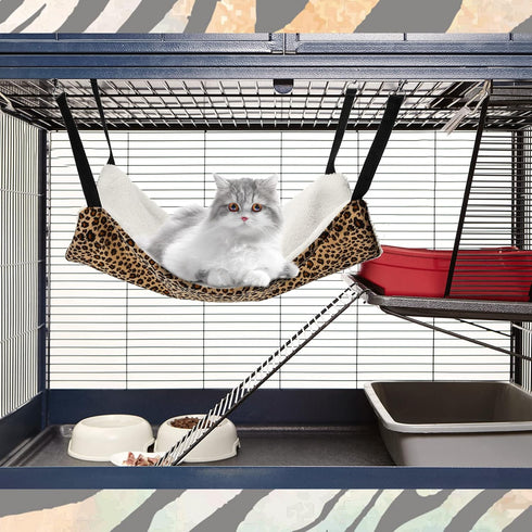 3 Pcs Reversible Pet Hammock Soft Plush Cat Hanging Hammock Guinea Pig Bed Rat Cage Accessories for Cat Puppy Dog Piggy Kitten Ferret Rabbit Other...
