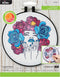 Bucilla Watercolor 6" Stamped Embroidery Kit, Flower Power, Includes 4-Color Printed Fabric, 6" Hoop, Embroidery Floss, Needle, and Instructions, ...