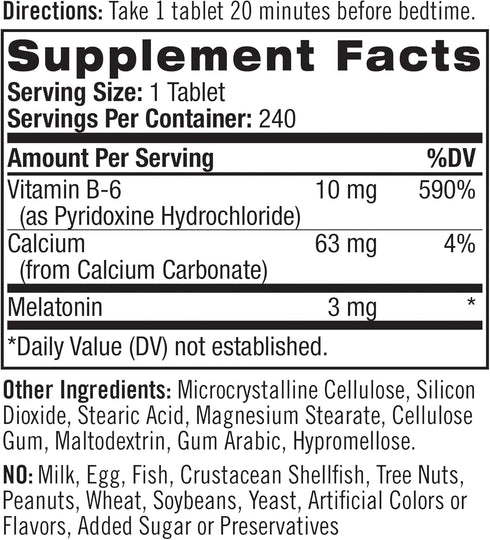 Natrol Melatonin Helps You Fall Asleep Faster Stay Asleep Longer Faster Absorption 100 Vegetarian 3mg, (Tablets), 240 Count...