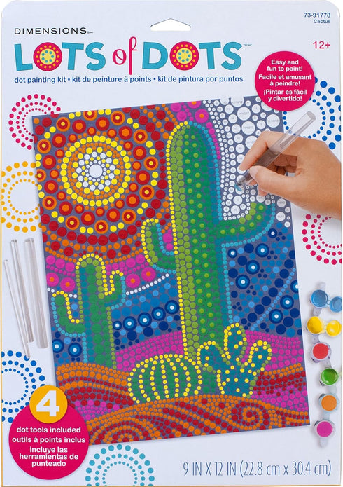 Dimensions Southwest Cactus Acrylic Dot Painting Kit for Adults and Kids, Multicolor...