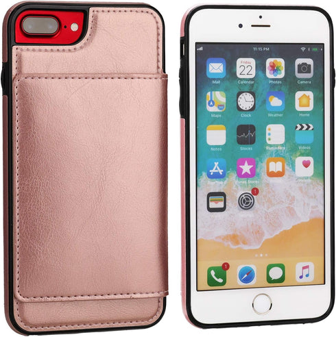 KIHUWEY Compatible with iPhone 7/8 Plus Wallet Case with Credit Card Holder, Premium Leather Kickstand Durable Shockproof Protective Cover for iPh...