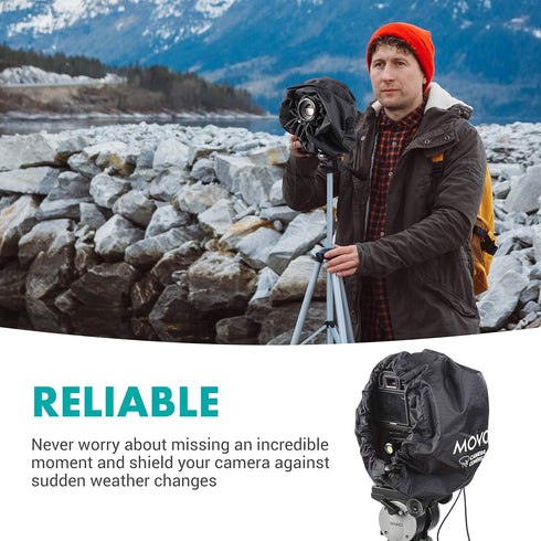Movo CRC11 Camera Rain Coat Rain Cover for DSLR Cameras and Mirrorless Cameras and Lens (Junior Size: 11" x 14.5")...