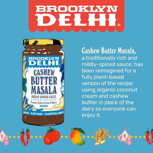 Brooklyn Delhi Vegan Butter Chicken | Indian Simmer Sauce with Cashew Cream Tomatoes, Sweet Paprika | Mild Enough for a Kid, Flavorful for a Foodi...