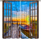 Lakeside Landscape Curtains, Rustic Style Bridge Boat Lake Nature 3D Landscape Scenery Prints Window Treatments Drapes for Bedroom Living Room 2-P...