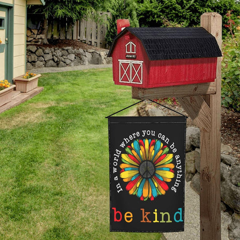 In A World Where You Can Be Anything Be Kind Garden Flag 12 X 18 In Peace Outdoor Floral Mini Yard Flag House Flags Double-Sided Farmhouse Sign Fo...