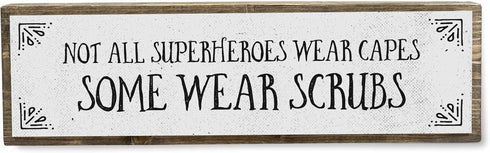 Nurse Wood Signs (Medium - Wood And Metal, Not All Superheroes Wear Capes Some Wear Scrubs)...