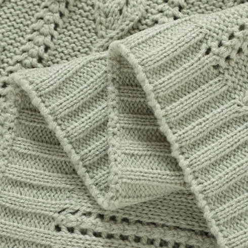 Baby Blanket for Boys Girls Knitted Neutral Swaddle Blanket Soft Lightweight Receiving Blankets for Newborn Infant Crib Stroller Light Green 30 x ...