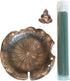 Red Copper Bronze Antique Style Lotus Flower Lily Pad Ash Catcher Incense Burner Holder Plate Zen Buddha Buddhist Meditation Decor w/Mini Lucky Fr...