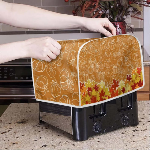 Maple Leaf Fall 2 Slice Toaster Covers, Anti-Scratch Covers Protection Small Appliance Cover Thanksgiving Day Gift Dustproof Bakeware Protector wi...