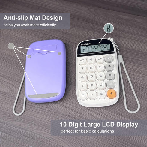 Calculators, Benkaim Desktop Calculator, Basic Standard Calculator, 10 Digit Large LCD Display Big Button Calculator, Cute Desk Accessories for Sc...